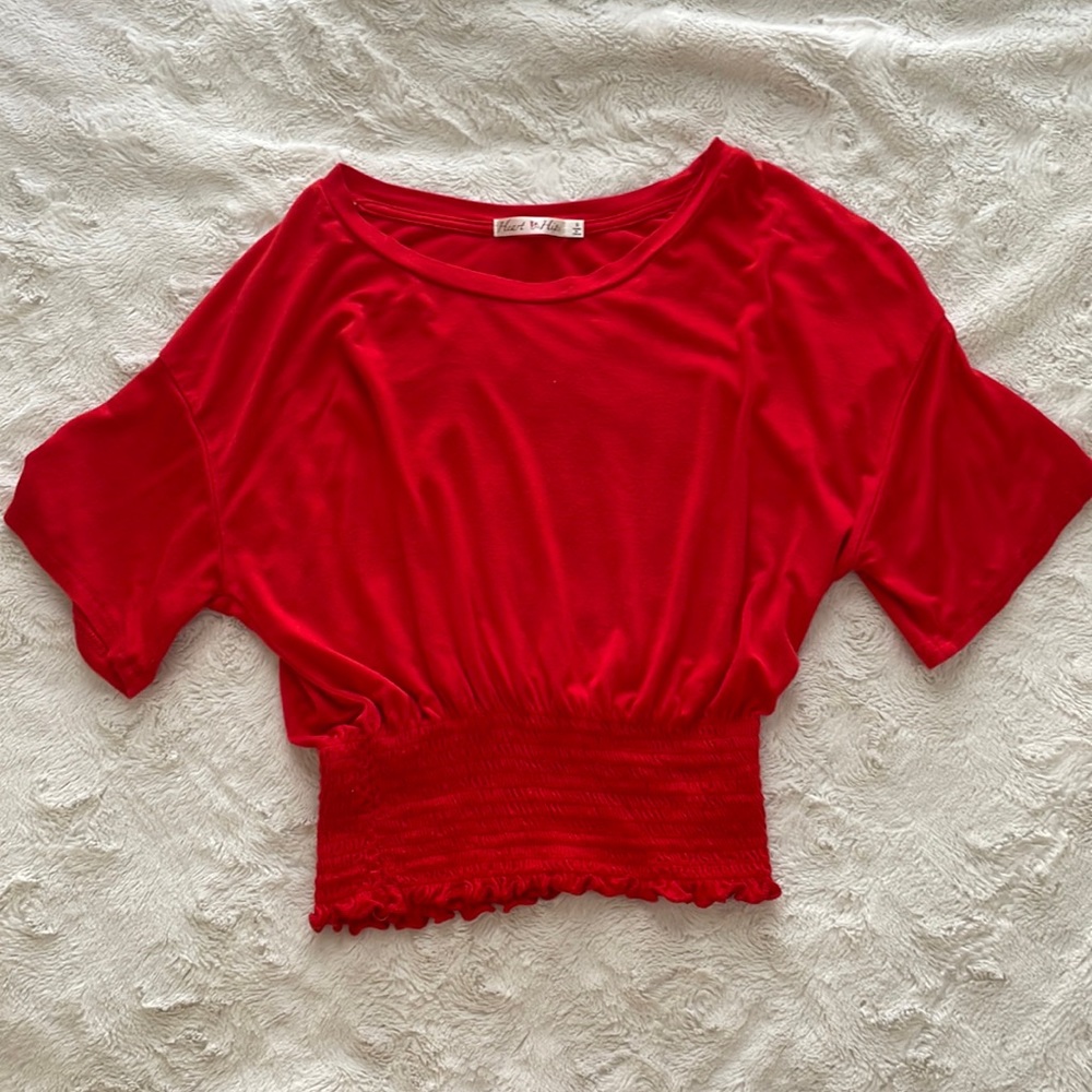 clean red bohemian shirt